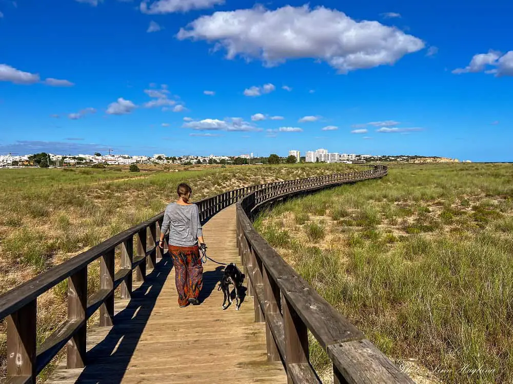 Me and Atlas walking on Alvor Boardwalk.